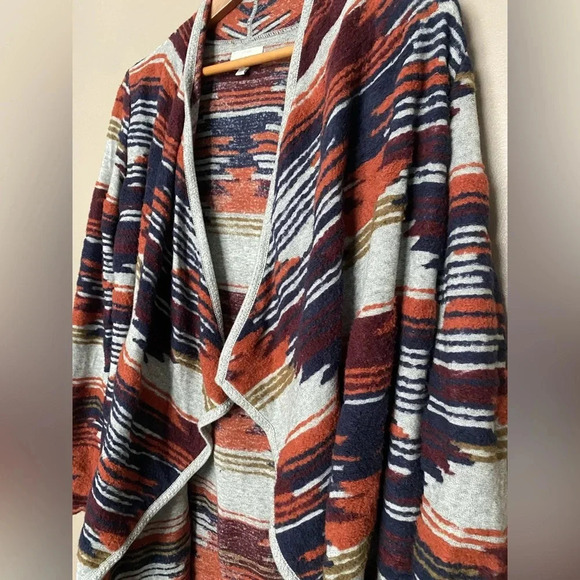 LUCKY brand open cardigan sweater car coat Aztec Southwest style sz XS boho chic - Picture 2 of 16